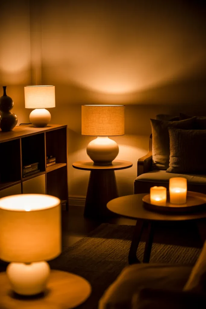 Add Warm Lighting with Soft Table Lamps