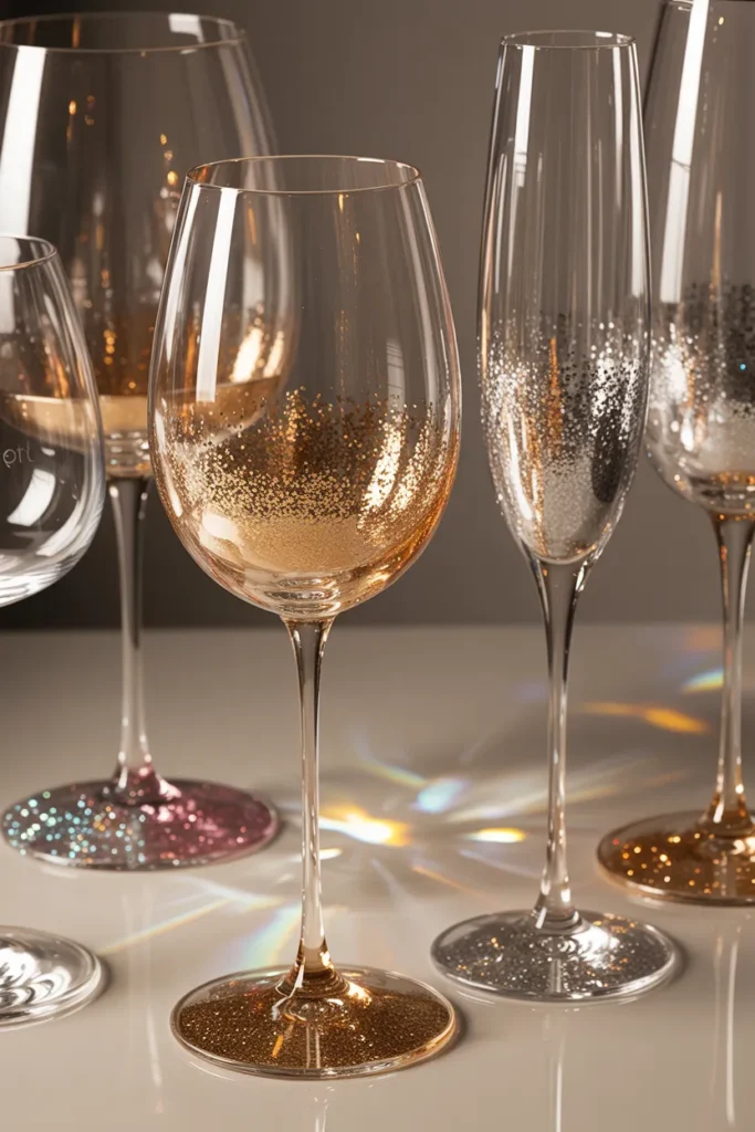 DIY Glitter Glassware