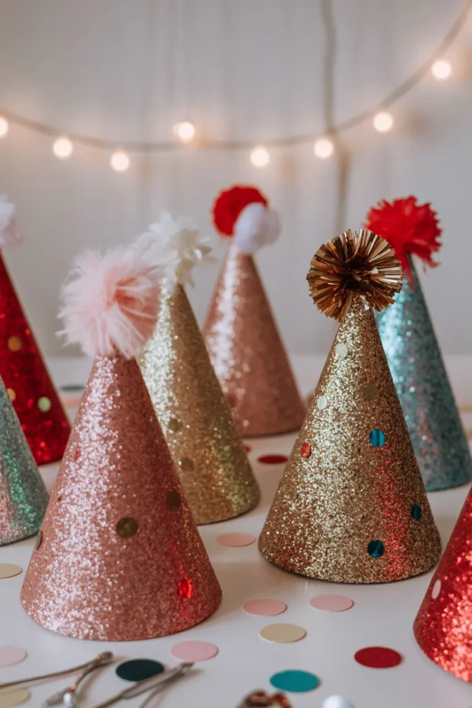 DIY Glitter Party Hats