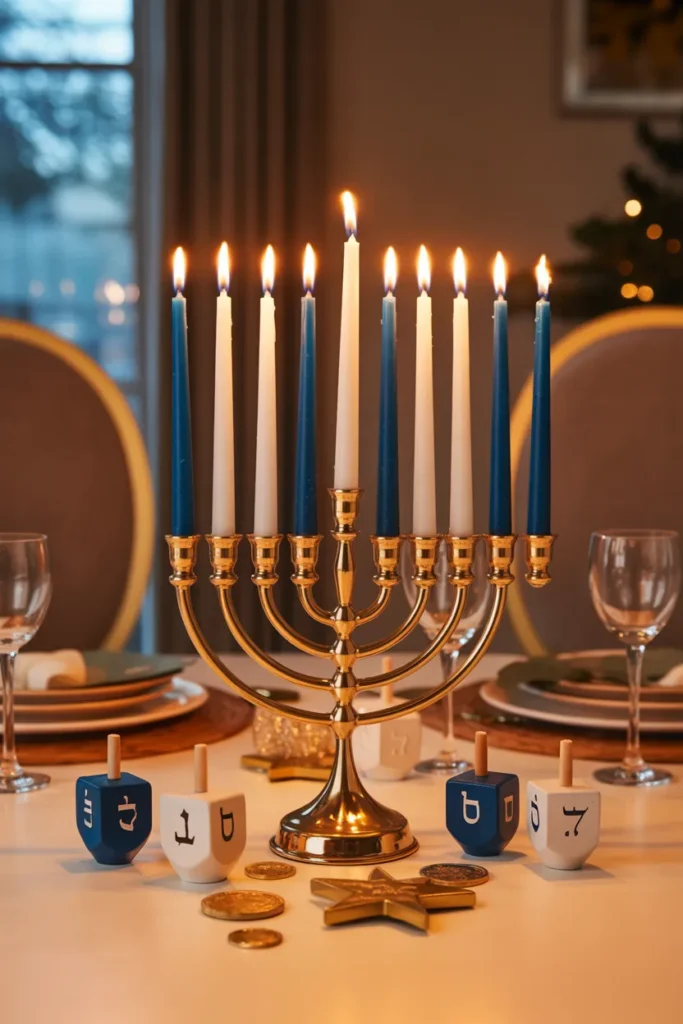 DIY Hanukkah Menorah Centerpiece