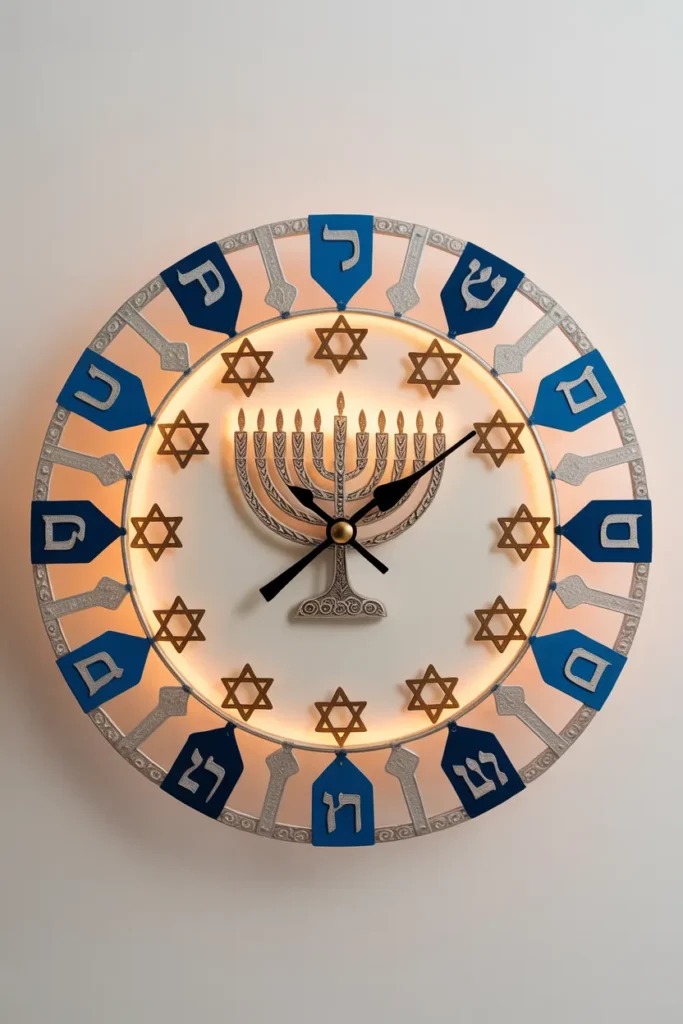 DIY Hanukkah Wall Clock