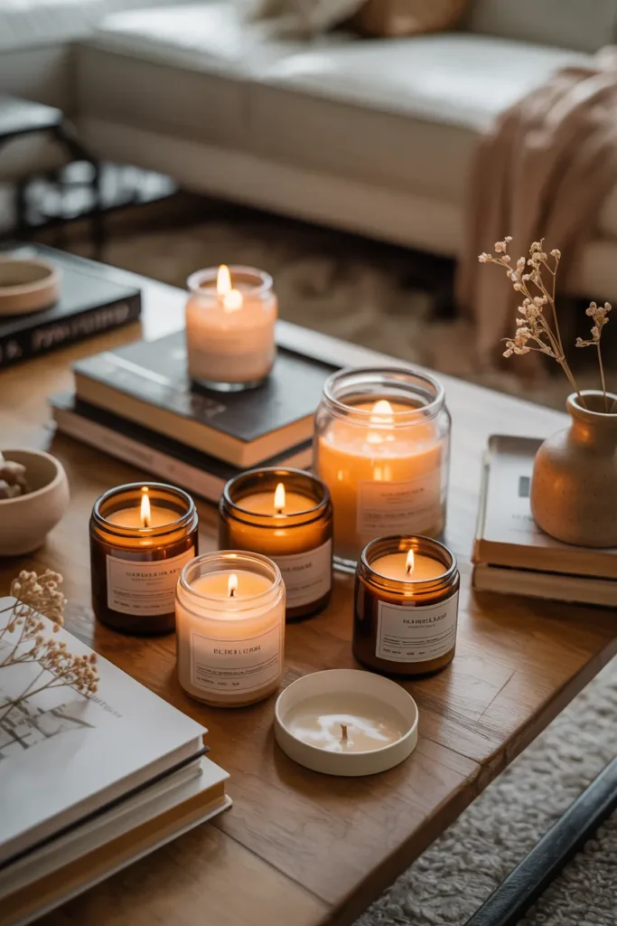 Display Cozy Scented Candles