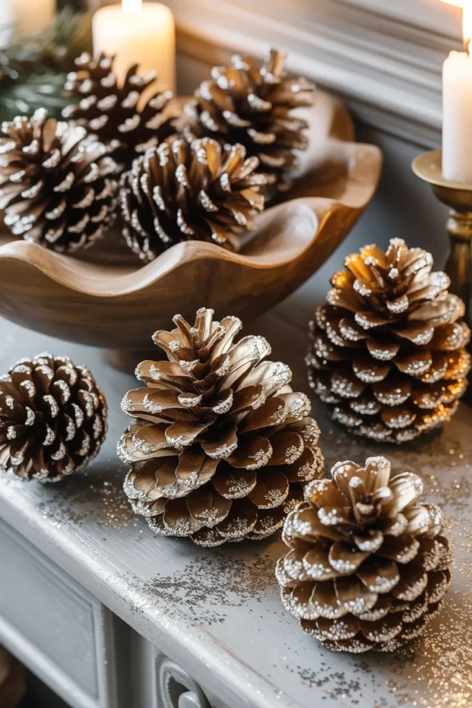 Glittered Pinecones