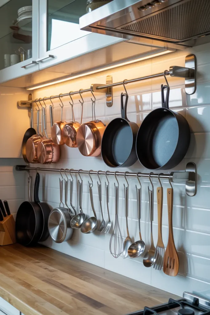 Hang Pots and Pans on Wall Racks