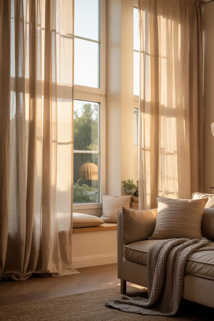 Hang Soft Curtains for a Cozy Window Look