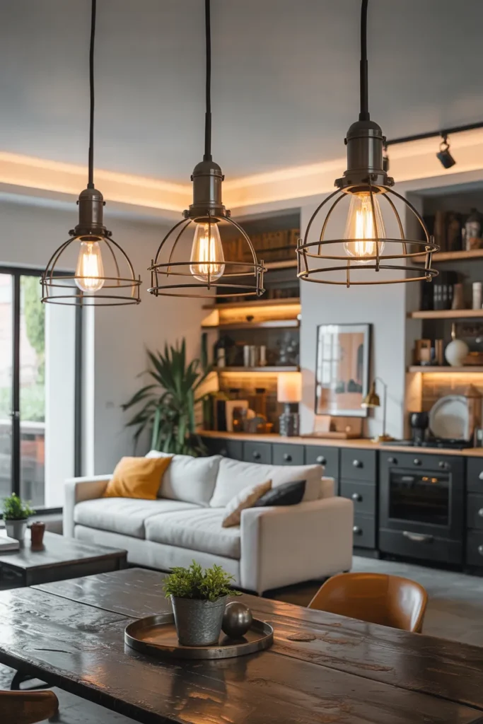  Industrial Vintage Lighting in Modern Space