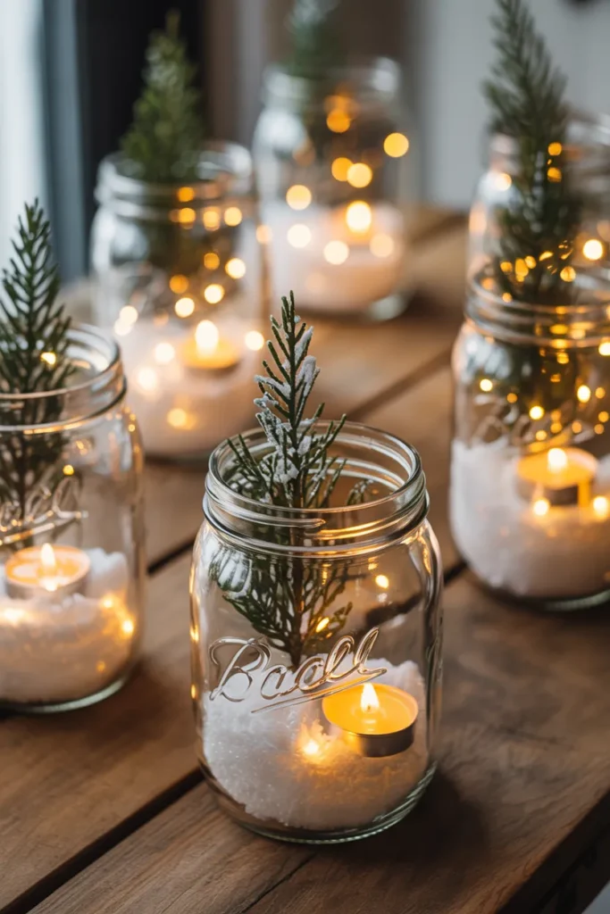 Mason Jar Snow Lanterns