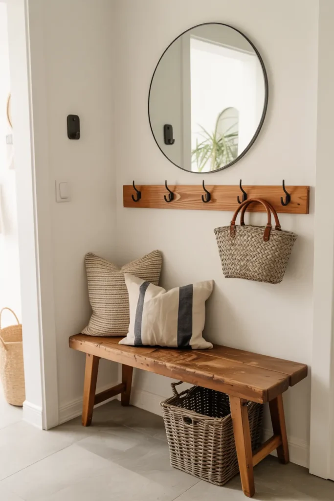 Modern Entryway with Vintage Bench