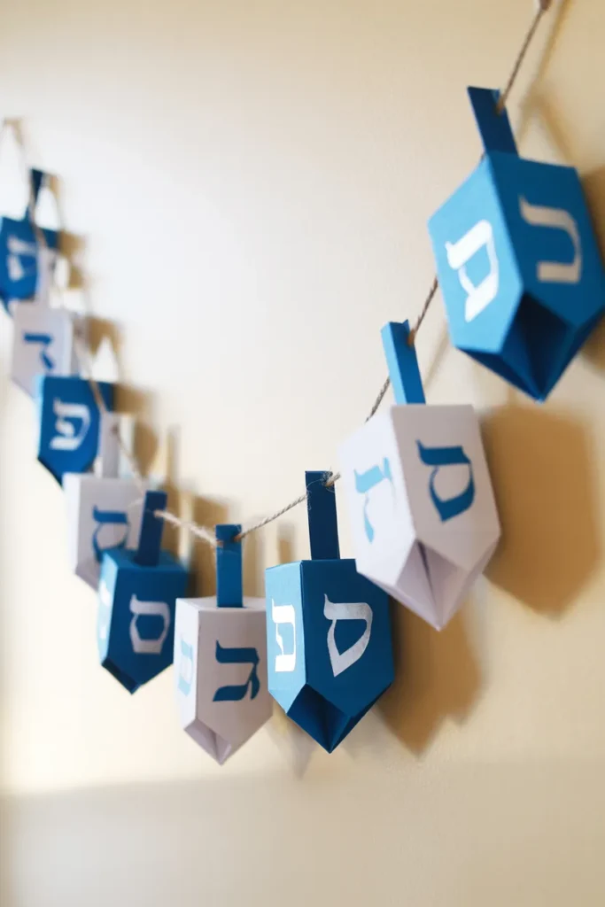 Paper Dreidel Garland