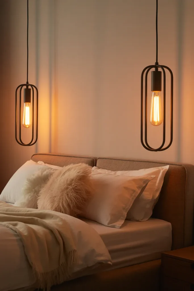 Pendant Lights Above the Bed for a Cozy Vibe