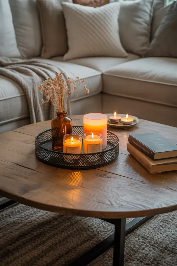 Style a Coffee Table with Candles and Books