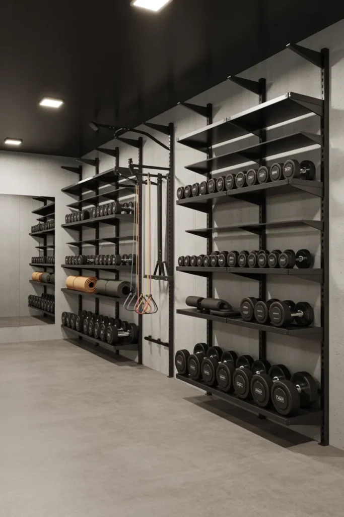 Vertical Storage for Gym Equipment