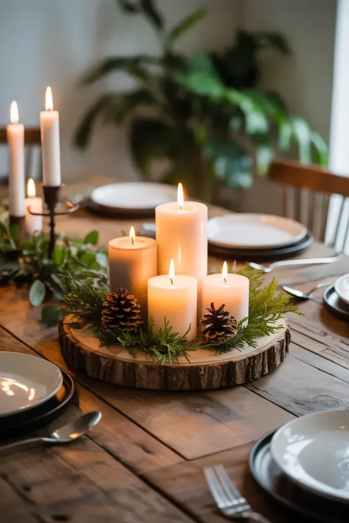 Candle-Centered Dining Table