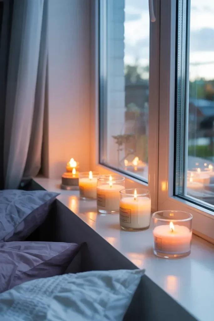 Candle-Clad Window Ledge