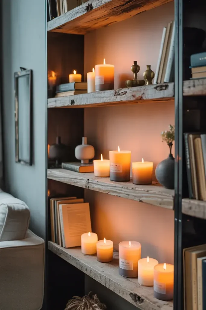 Candle-lit Shelf Accent