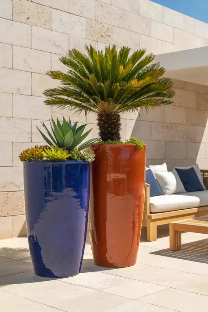 Colorful Tall Planters