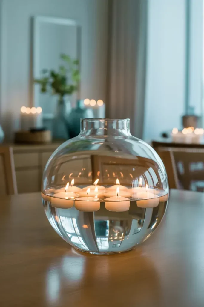 Floating Candles in a Vase