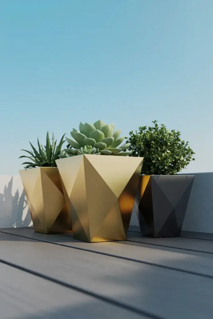 Geometric Metal Planters