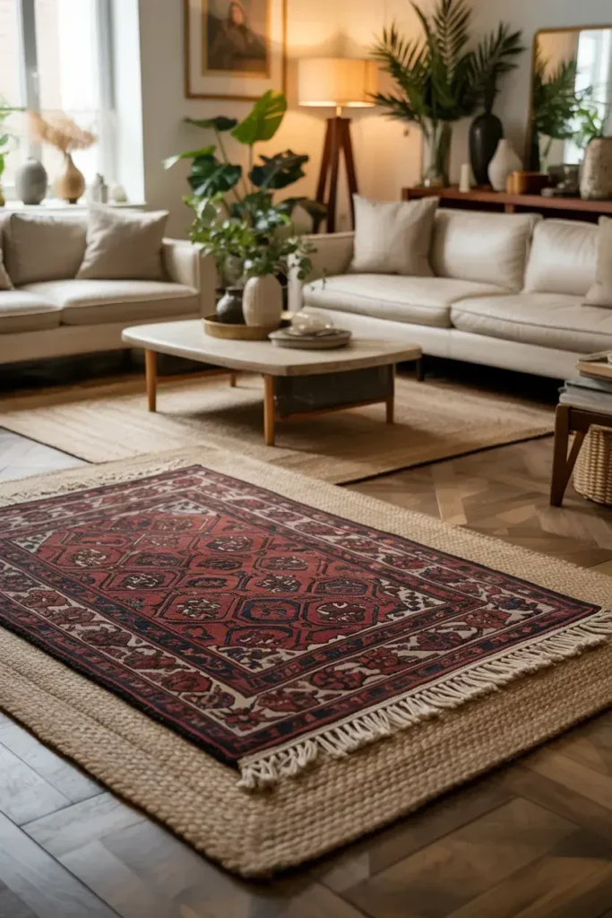 Layered Rugs for Depth