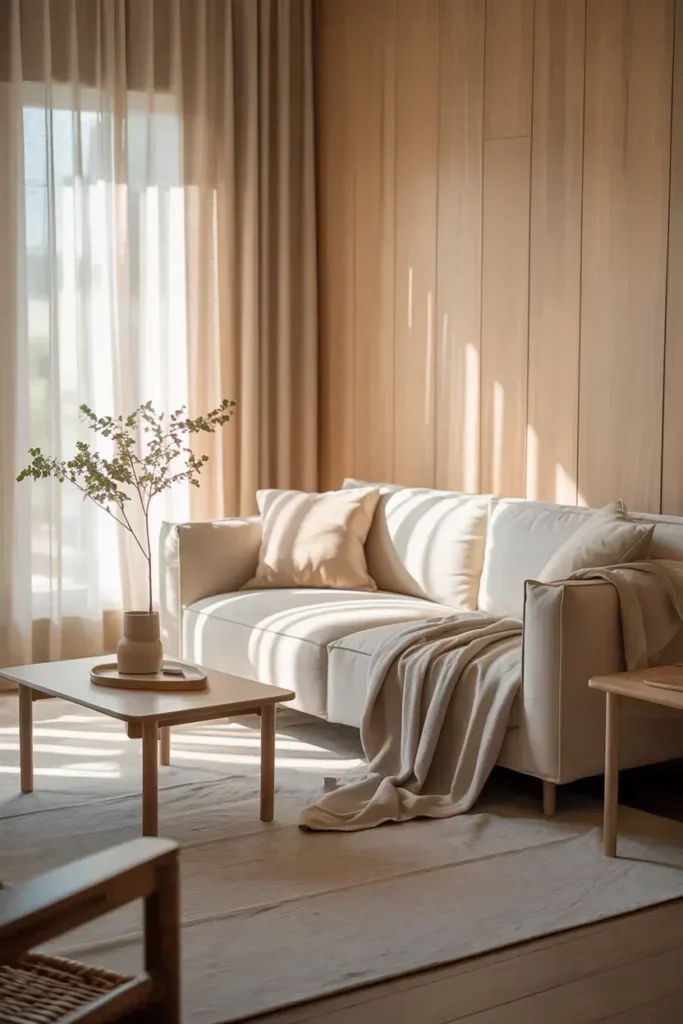 Light Wood Paneling with Neutral Tones