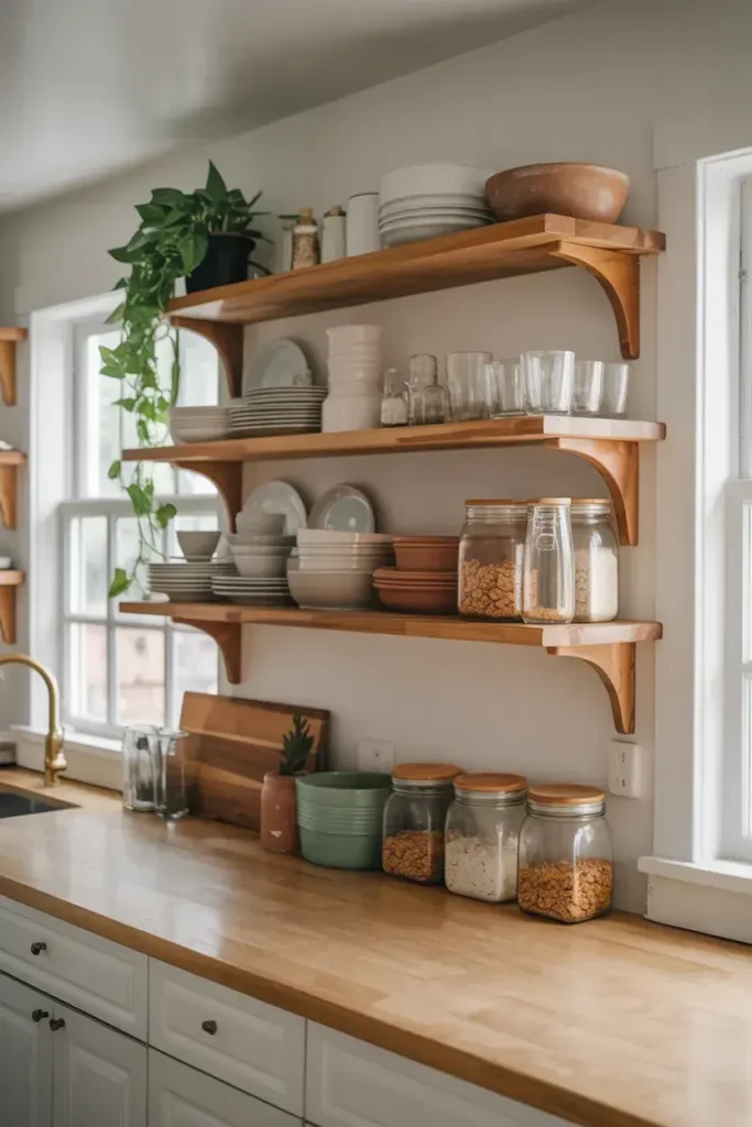 Open Shelving for Kitchen Charm
