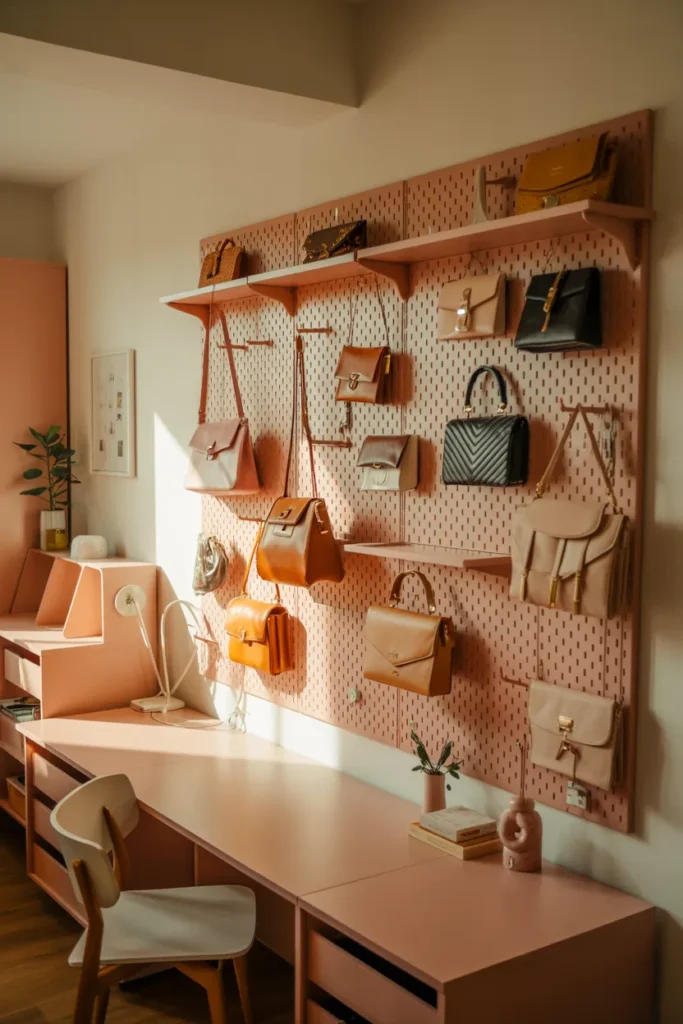 Purse-Organizing Pegboard