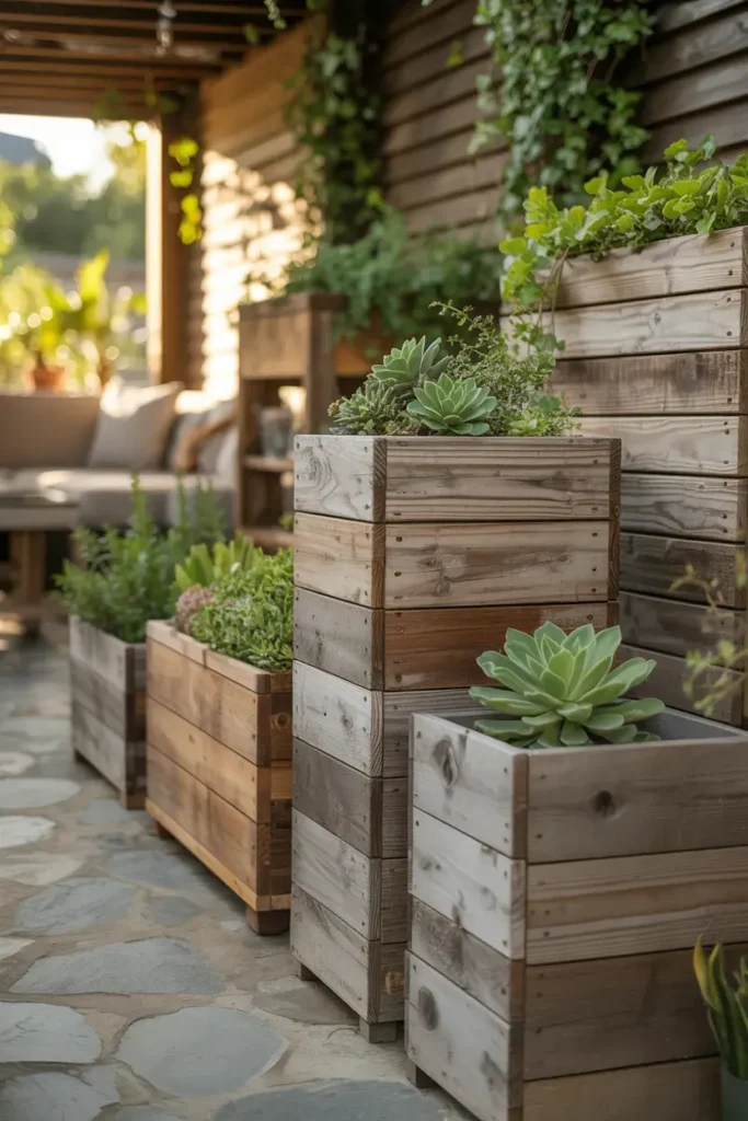 Rustic Wooden Planters