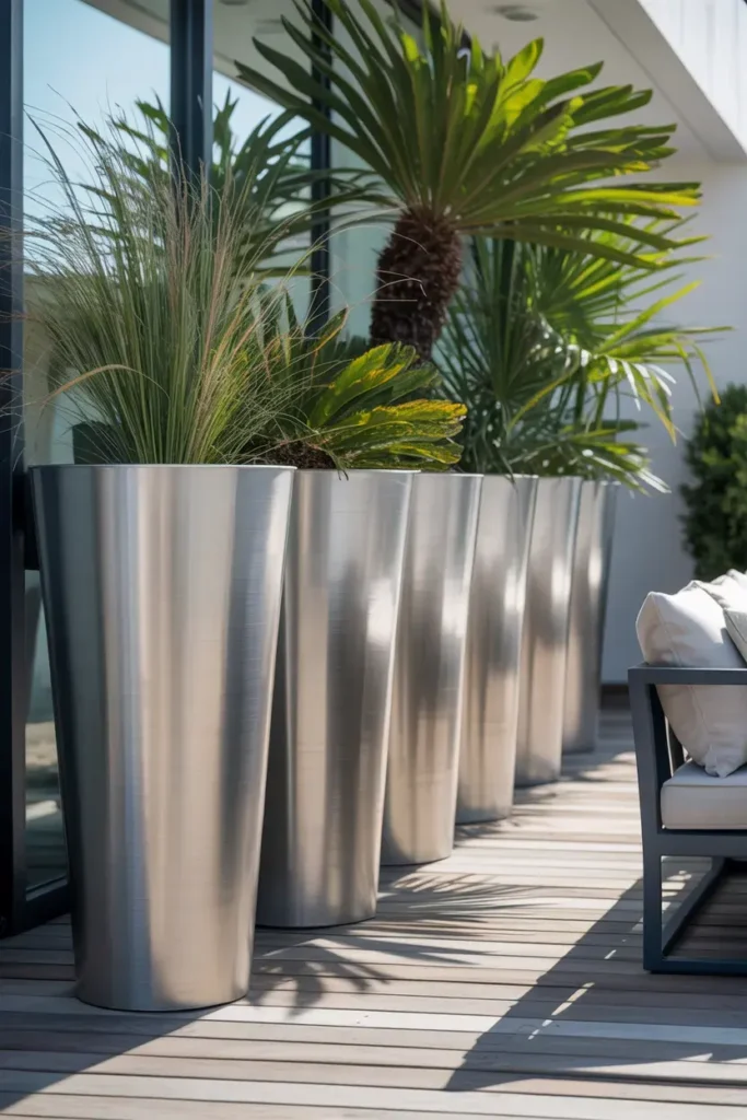 Slim Steel Planters