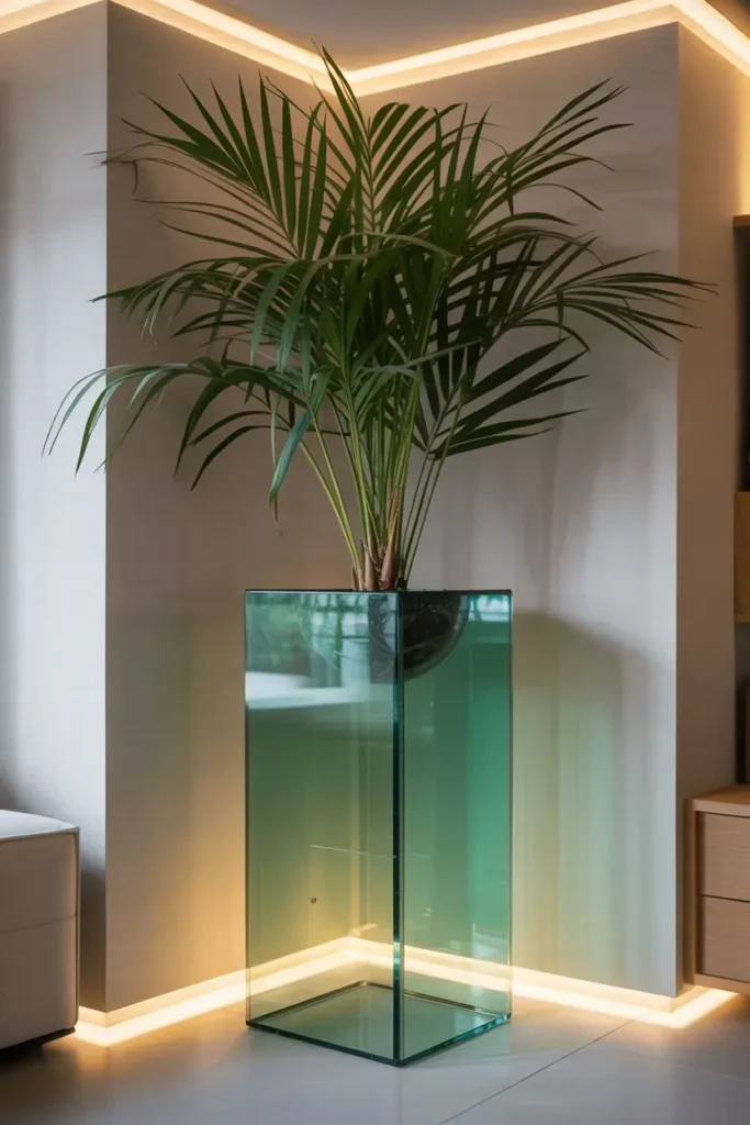 Tall Glass Planters