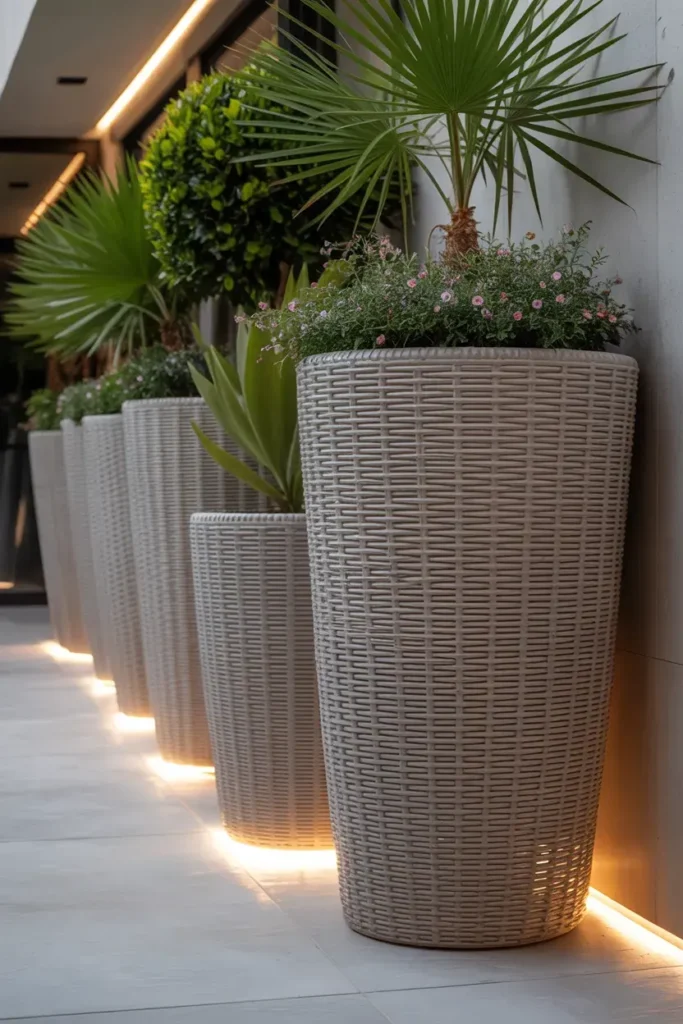 Textured Fiberglass Planters