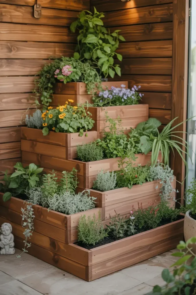 Tiered Wooden Planters