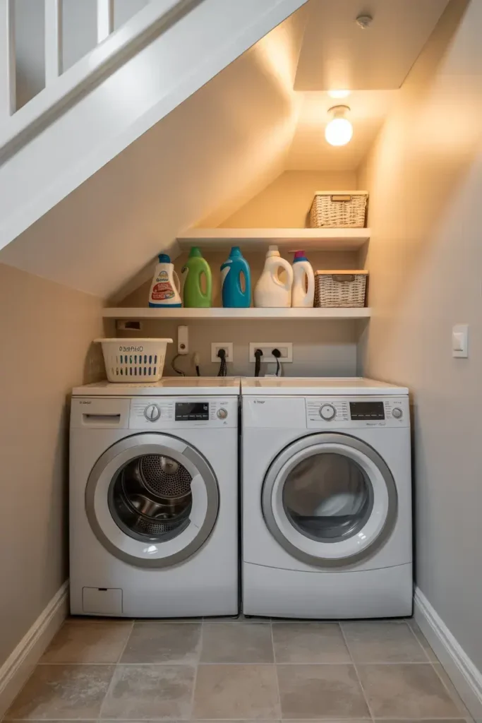Under-Stairs Laundry Area