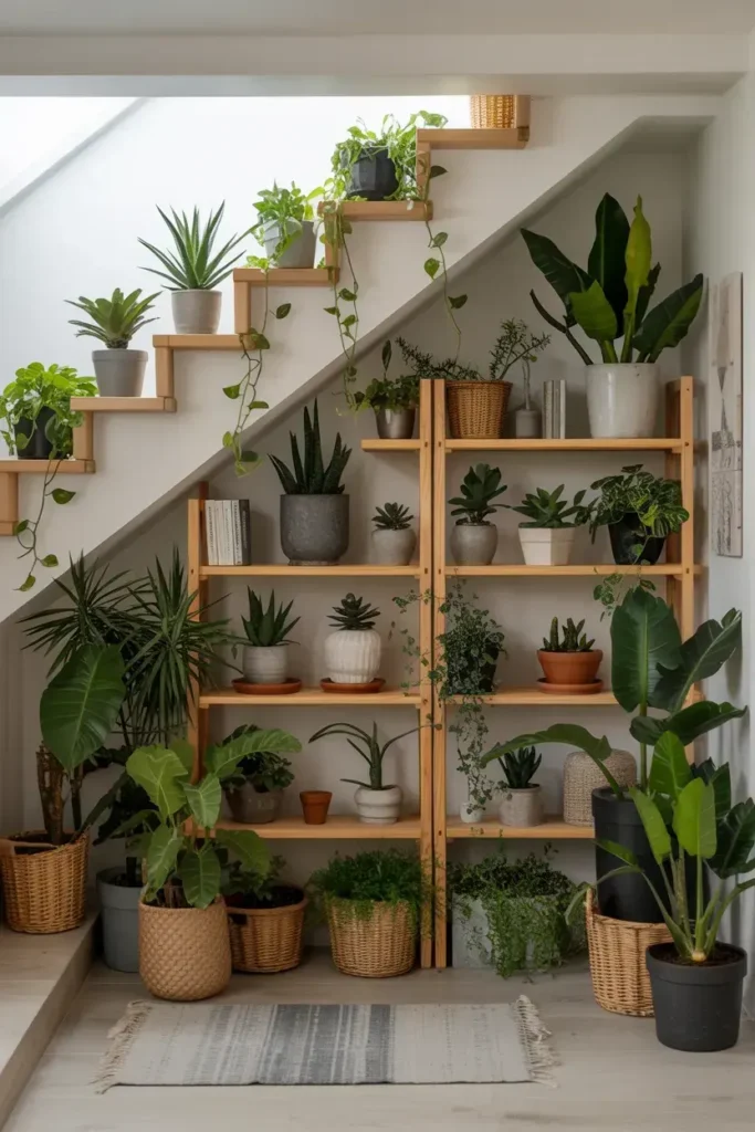 Under-Stairs Plant Display