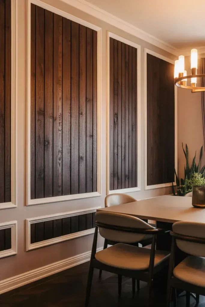 Wood Paneling with Contrasting Trim