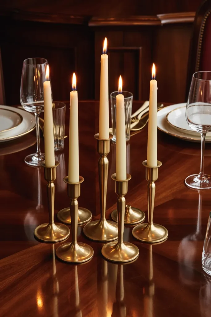 Brass Candlestick Cluster