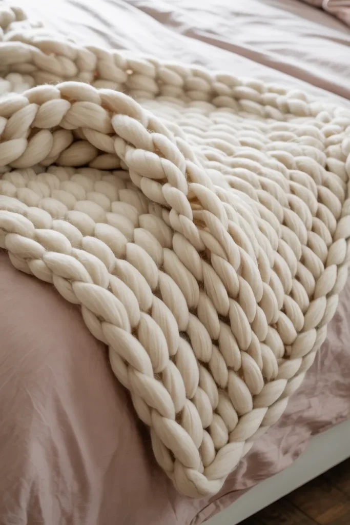 Chunky Knit Throw Blanket