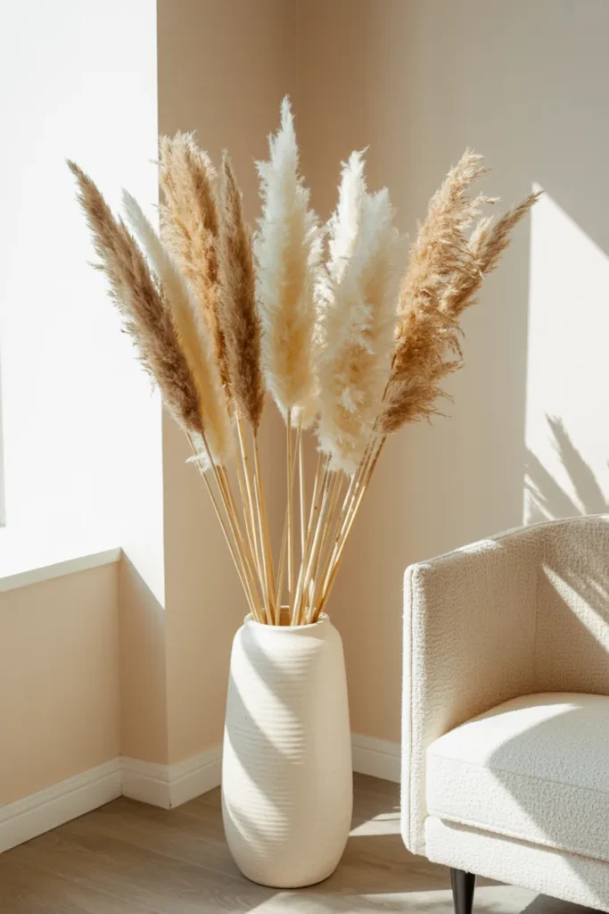 Dried Pampas Grass Vase
