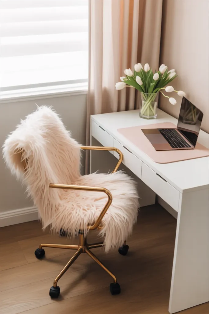 Faux Fur Desk Chair