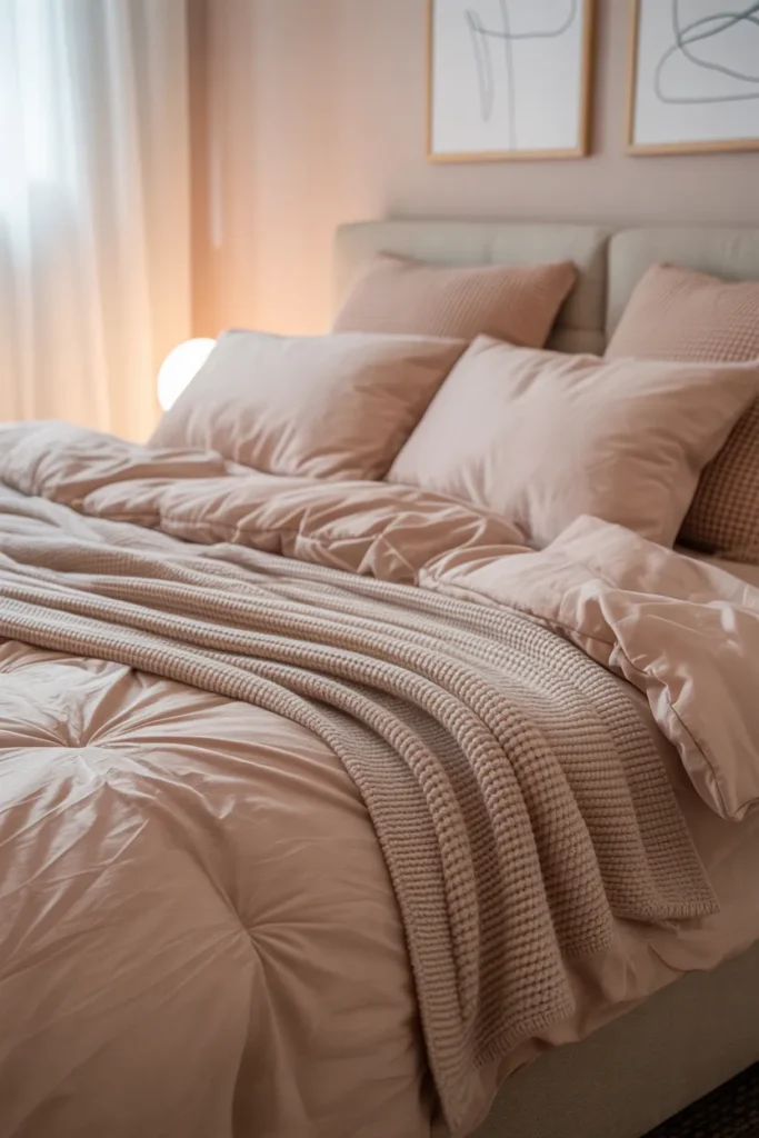 Monochromatic Blush Bedding
