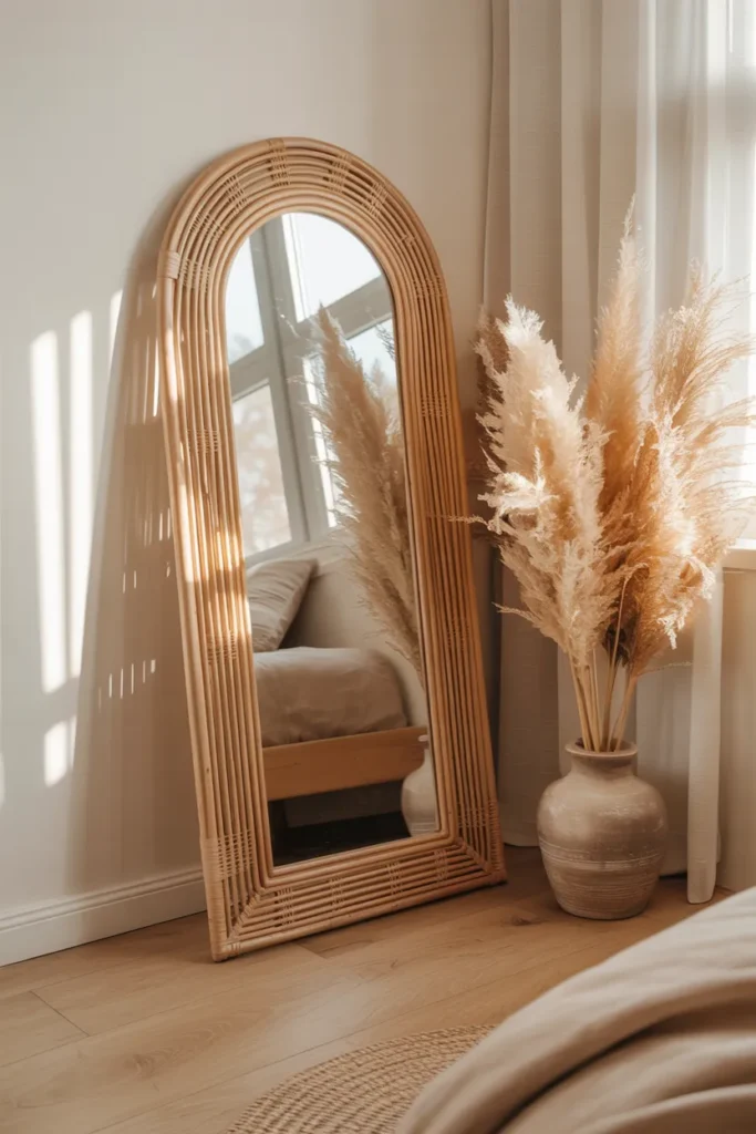 Rattan Arch Full-Length Mirror