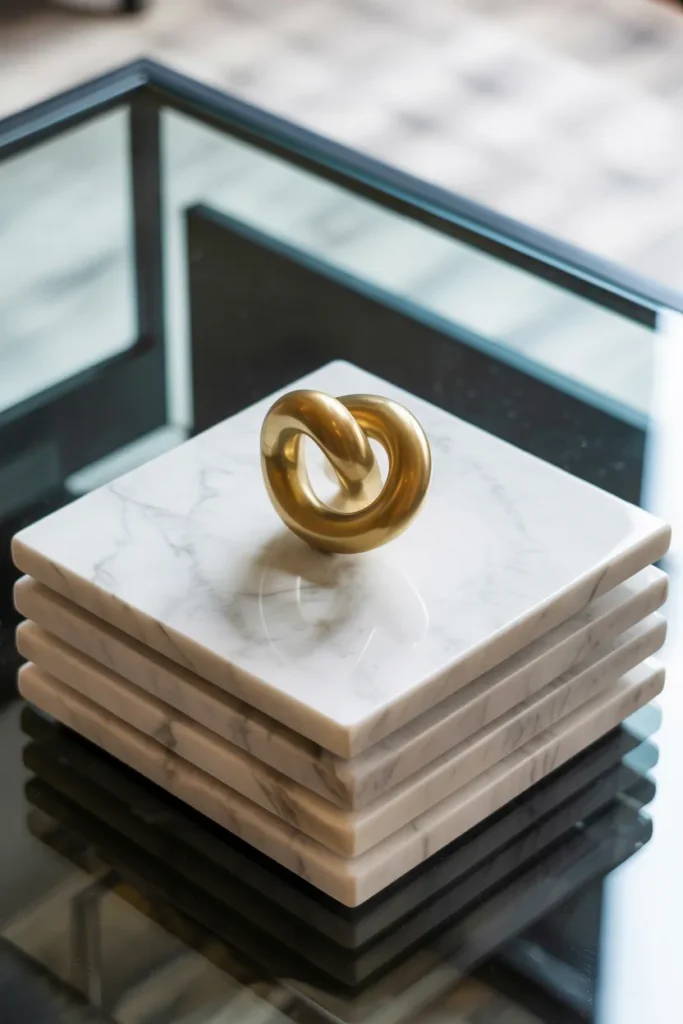 Stacked Marble Coasters