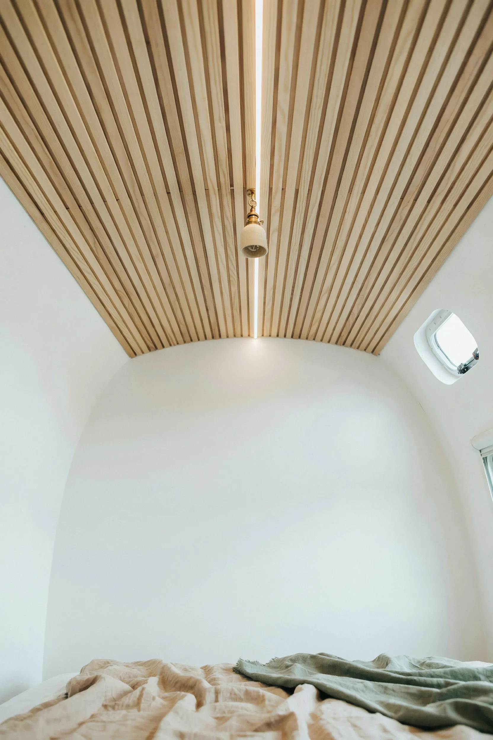 minimalist slatted wood ceilings