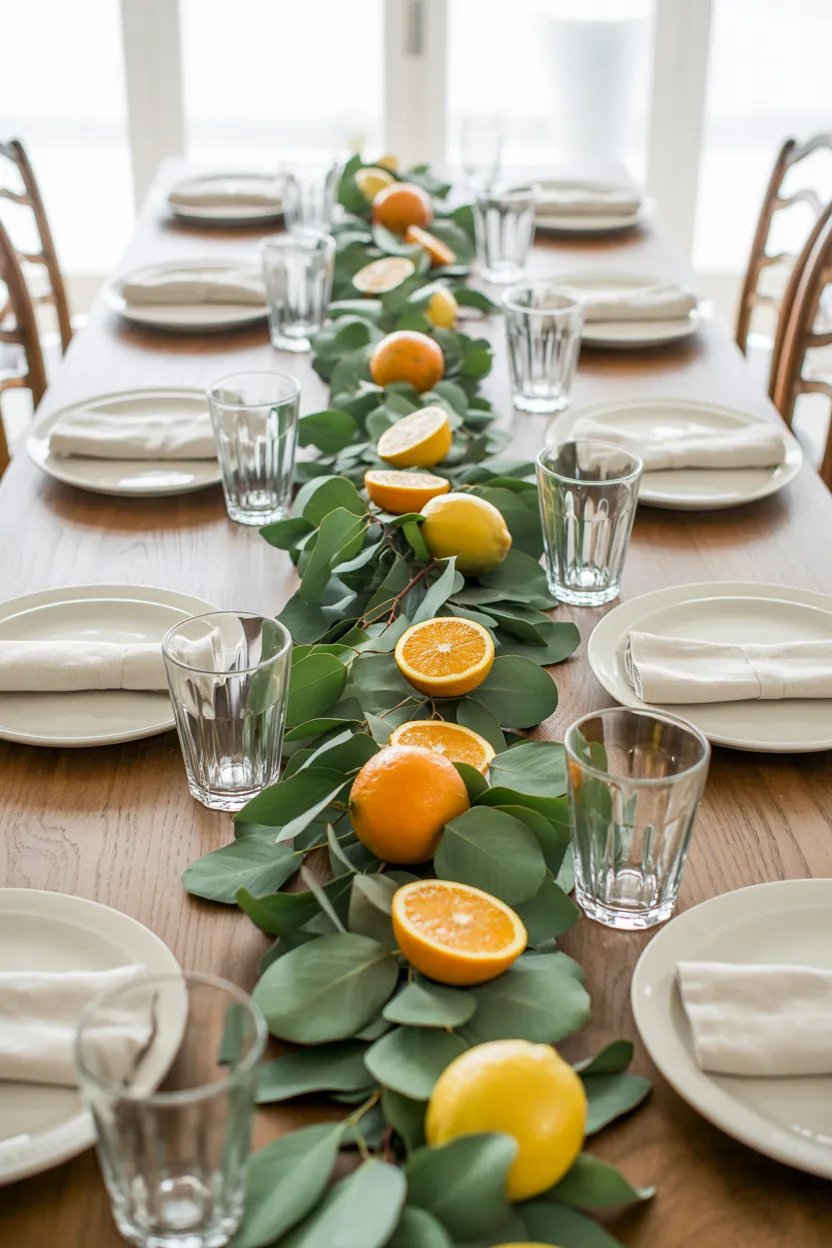 citrus and eucalyptus garlands