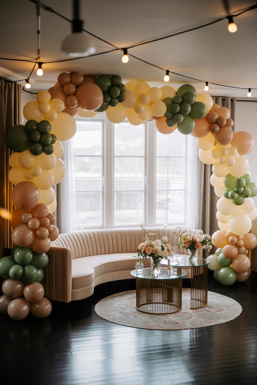 floating balloon garland arches