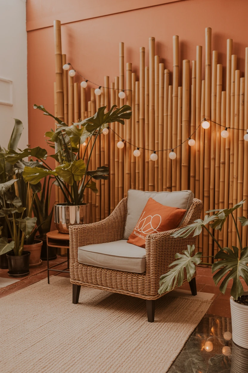 bamboo accent wall