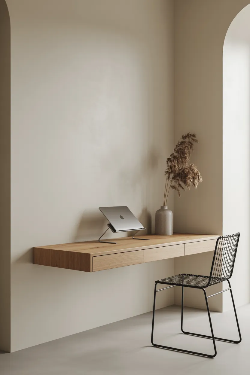 minimalist floating desk