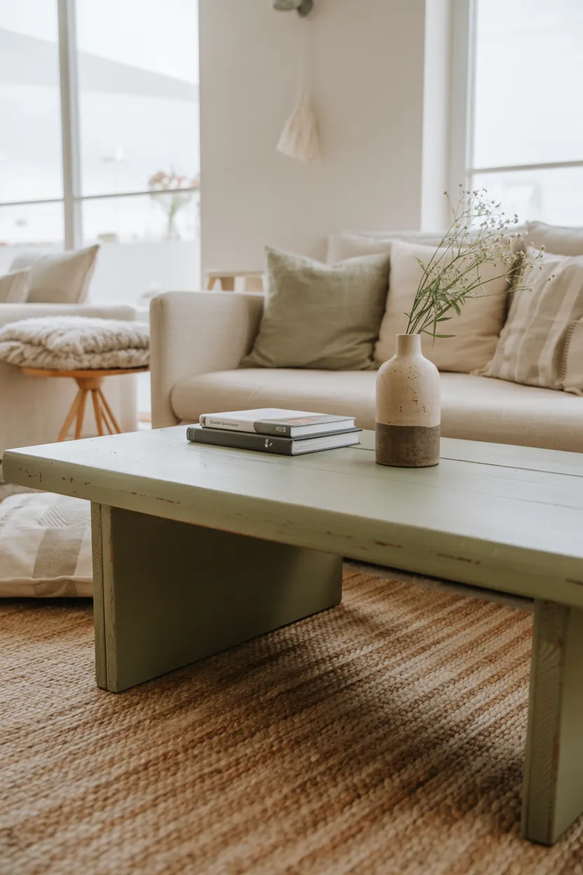 low-profile wooden tables