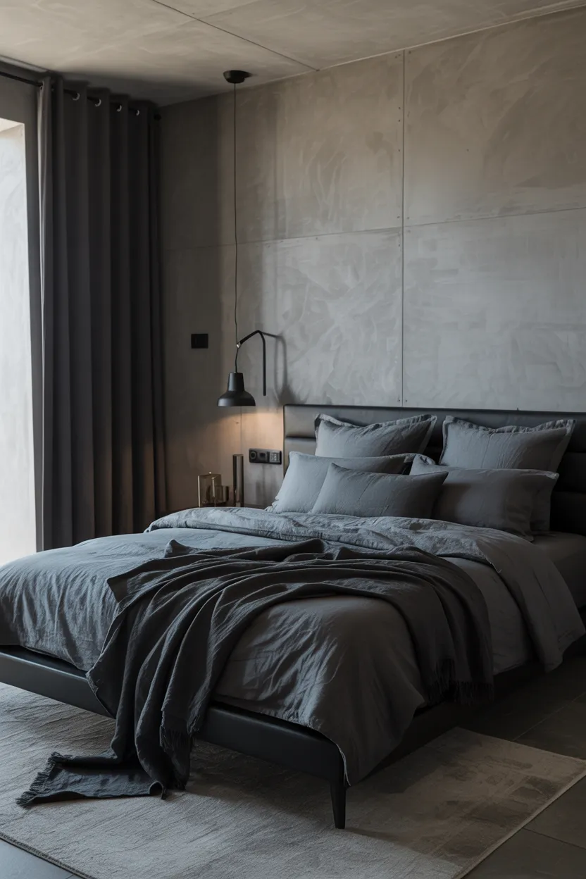 dark charcoal linens
