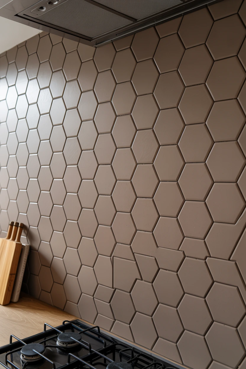 textured hexagon tiles