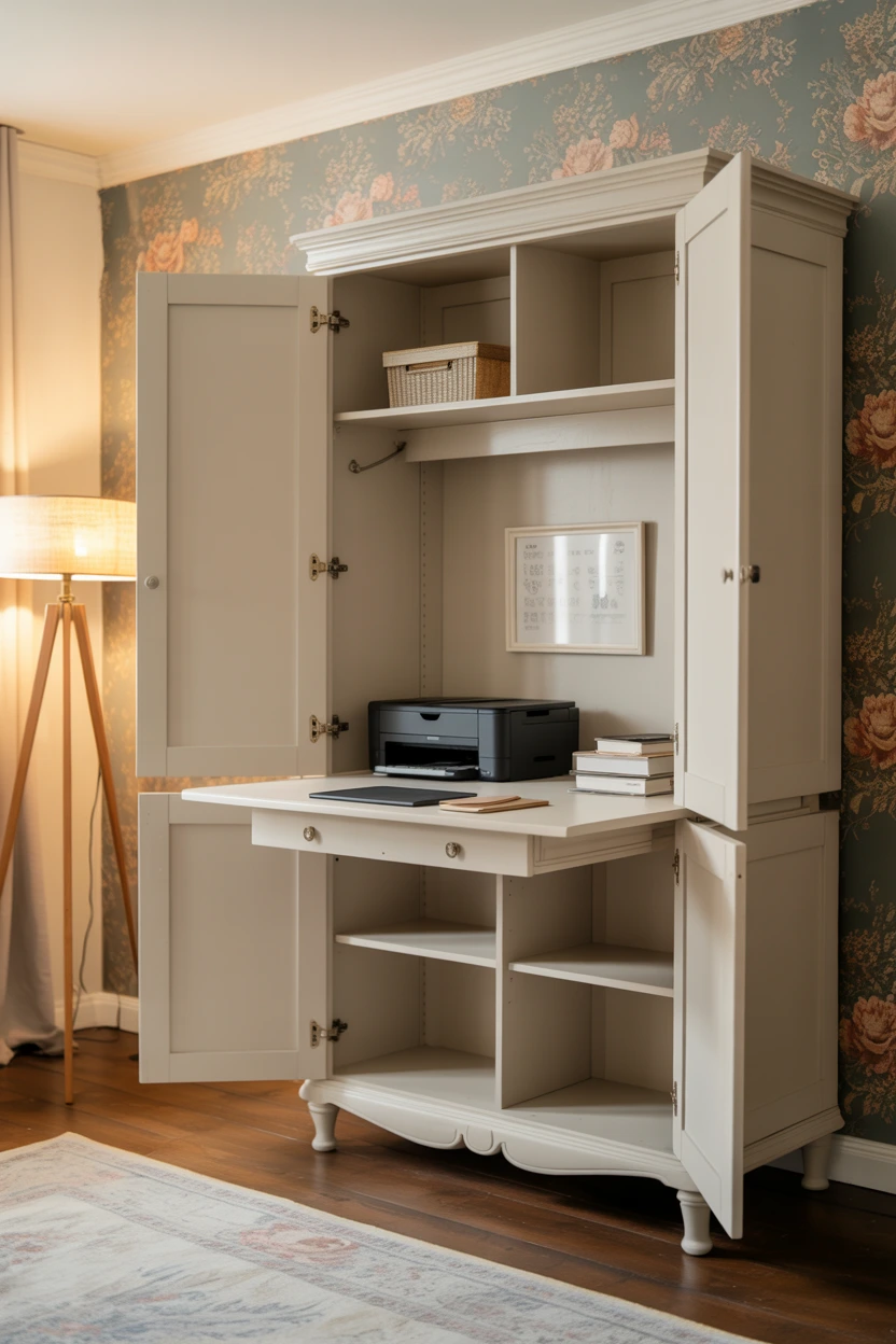 freestanding armoire workstation